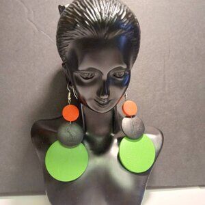 Afrocentric Earrings / Wooden Earrings / Handmade Earrings